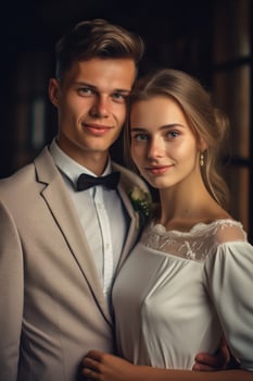 Photo portrait of a couple on wedding day