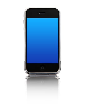 Mobile phone isolated photo