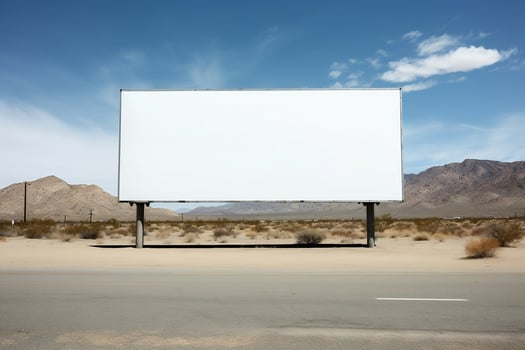 Modern empty advertising billboard. photo