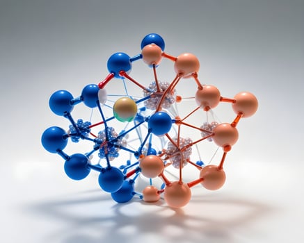 Concept design, 3d render of molecular dna structure on white background photo