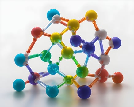 Concept design, 3d render of molecular dna structure on white background photo