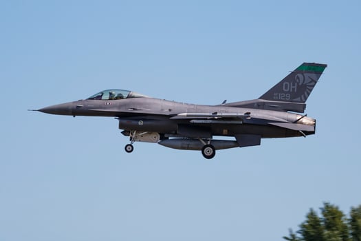 Military fighter jet plane at air base. Air force flight operation. Aviation and aircraft. Air defense. Military industry. Fly and flying. photo