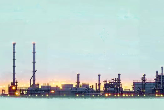 illustration digital painting of mega big factory, photo
