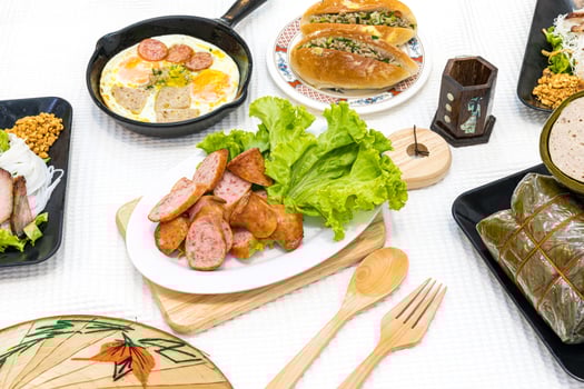 Vietnamese pork sausage or Thai northern pork sausage photo