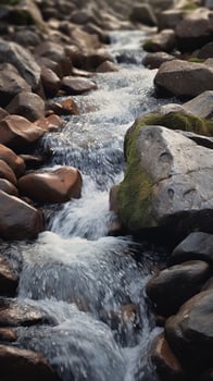 Waterfall on rockwall wallpaper background. , photo