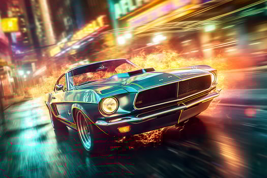 Fast Shutter Speed Captures Excitement and Energy of Car. photo