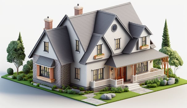 Free photo of real estate or property for template, social media design, architect designing and building a model house.