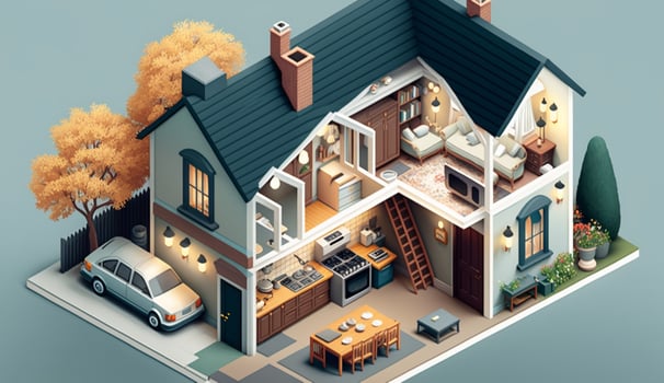 Free photo of real estate or property for template, social media design, architect designing and building a model house.