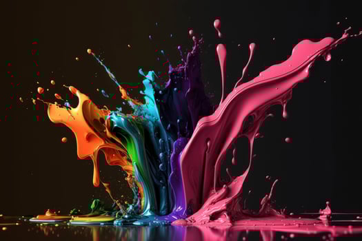 Paint spill on the dark background. photo