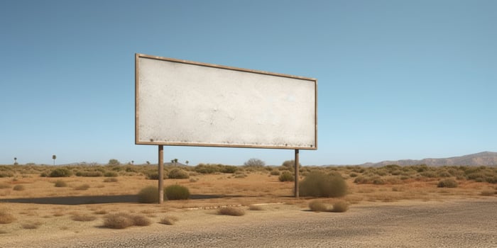 Blank board on road background. photo