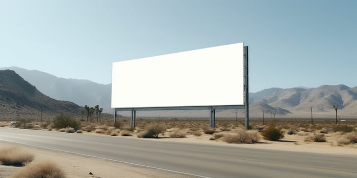 , Realistic street big billboard mock up blank for presentation advertising. Outdoor sign blank in the futuristic city, business concept photo