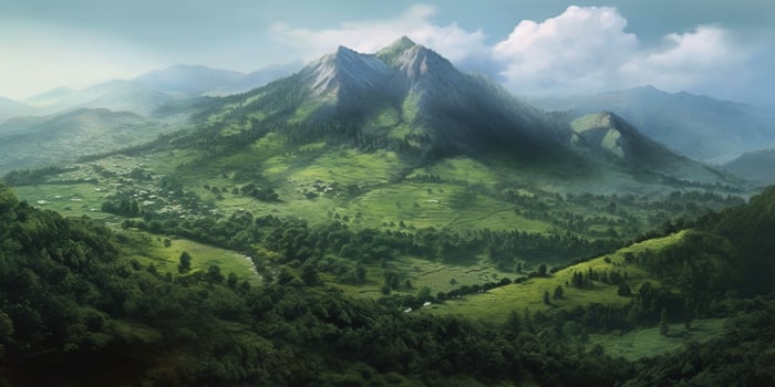 Rocky mountain with cloud scape background. photo