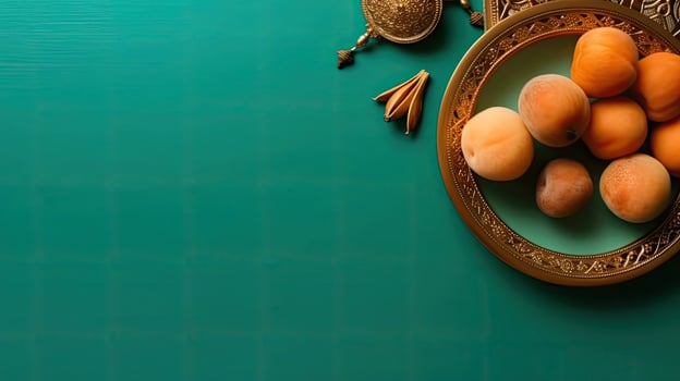 Eid Al Adha concept design of Eid food on pastel background, photo