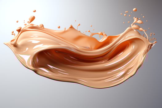 Foundation liquid elements splash. Fluid cosmetic cream or cosmetic make-up creamy product concept by photo