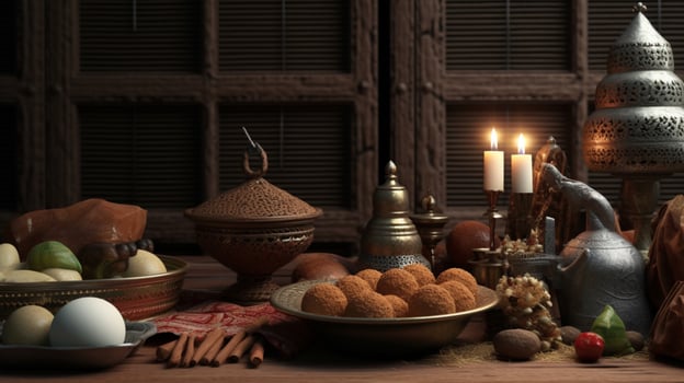 islamic food illustration template background photo