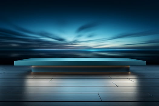 Dynamic gray-blue background with integrated lighting, perfect for impactful product presentations photo