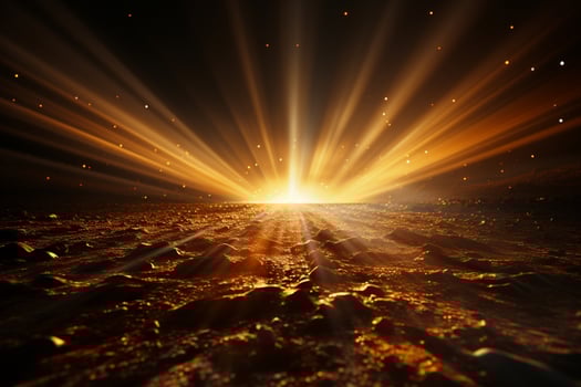 Presentation-ready backdrop, dark wall with an intriguing golden sun glare photo