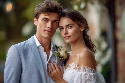 Photo portrait of a couple on wedding day