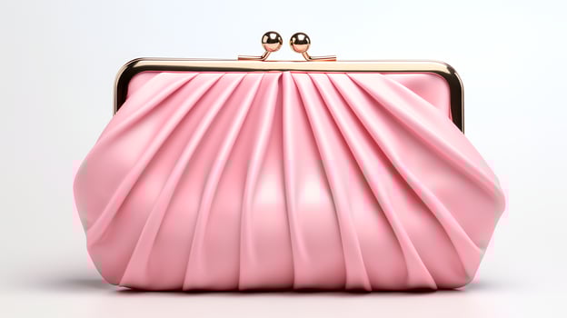 Photo of Cute pink clutch isolated on white background