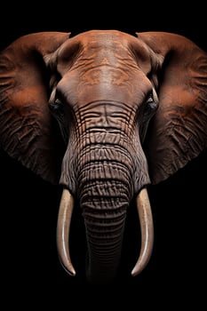 Photo of Elephant on black background.
