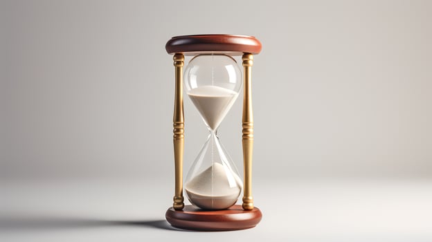 Photo of Minimalis hourglass isolated on white background.