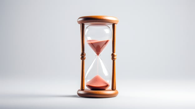 Photo of Minimalis hourglass isolated on white background.