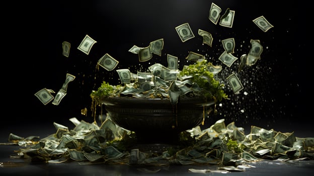 Money background wallpaper design, financial concept, rich, coins, cash, wealth, economy, photo