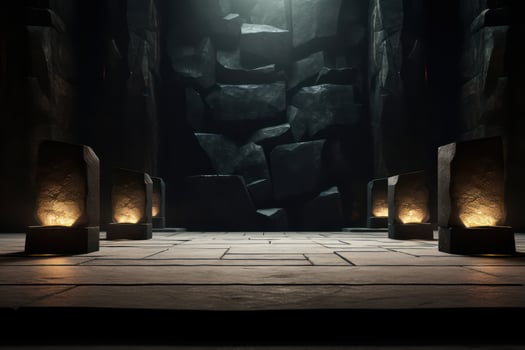Photo of a podium in space for product presentation