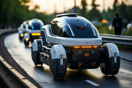 Autonomous gridlock, Self-driving robot showcases traffic challenges and future transport photo