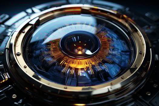 Innovative vision, Abstract high-tech eye concept portrays futuristic perspective photo