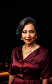 middle aged indian woman at luxury casino, photo