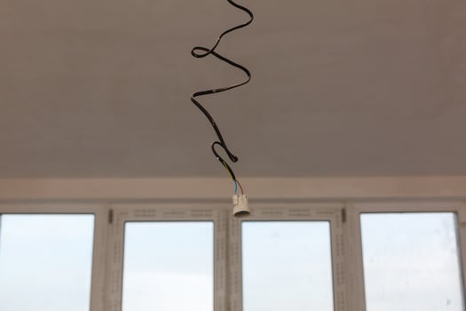 repair, renovation, electricity and people concept - close up of electrician photo
