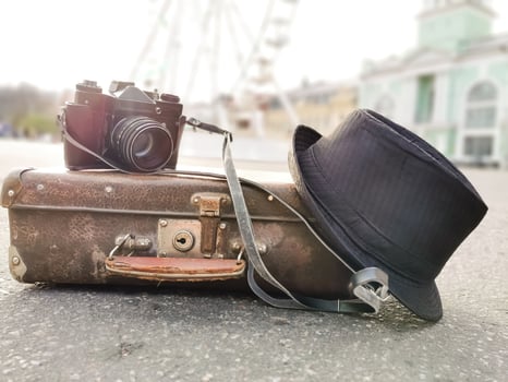 Vintage Retro Ferris Wheel travel suitcase photo