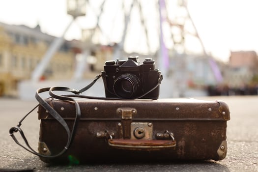 Vintage Retro Ferris Wheel travel suitcase photo