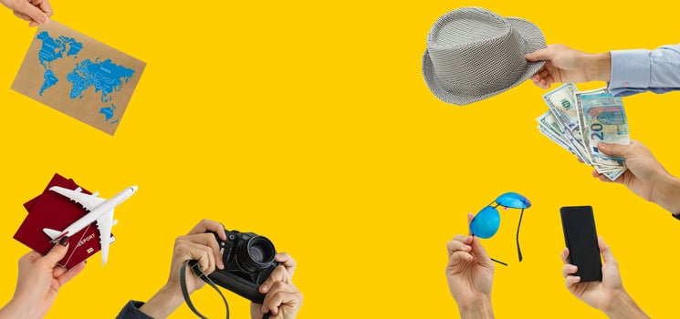 People planning holiday adventurous icons photo