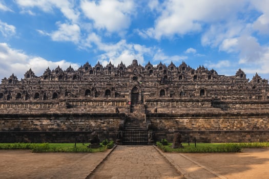 Borobudur or Barabudur, a Mahayana Buddhist temple in Magelang Regency, Java, Indonesia photo