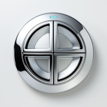 Metal power button. photo