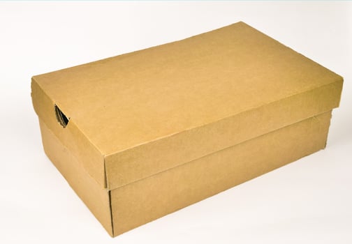 brown cardboard shoe storage box photo