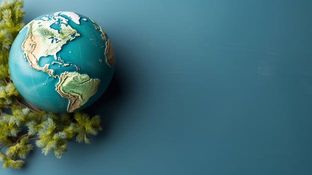 Earth globe design World globe abstract design with planet earth above. photo