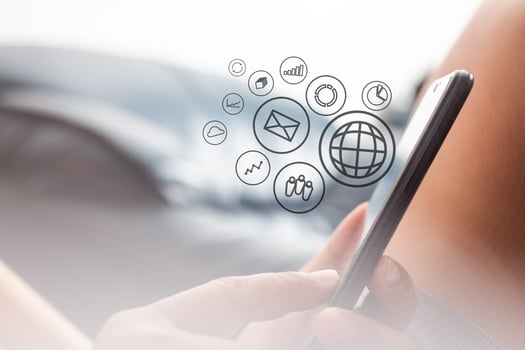 Social media Communicate anywhere and anytime, Social media concepts. photo