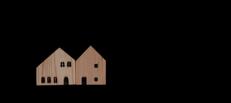 Family house dream concept, while buying a house for loved ones. photo