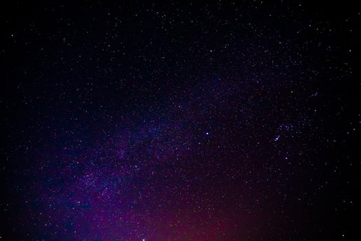 Night scenery with colorful and light yellow Milky Way Full of stars in the sky. photo