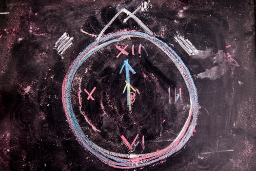 a chalk drawing of a clock photo