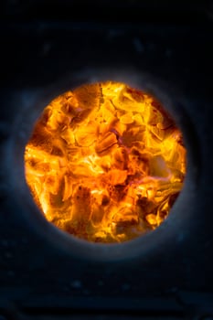 Glowing embers Wood photo