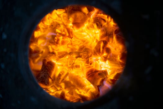 Glowing embers Wood photo