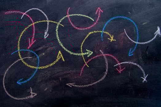 Colored arrows curvilinear photo