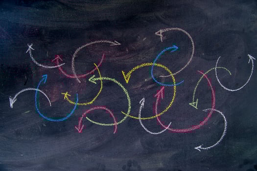 Colored arrows curvilinear photo
