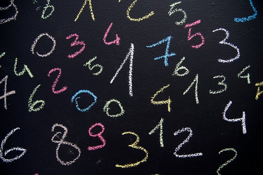Various colored numbers photo