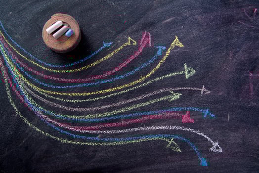 Colored arrows curvilinear photo