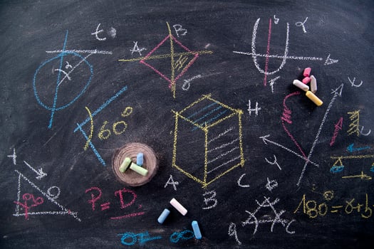 Blackboard with formulas photo
